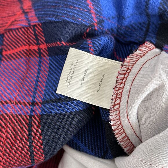 New Tgla Short Mini Skirt Womens Medium Multicolor Red Blue Plaid Pockets Button - Picture 6 of 6